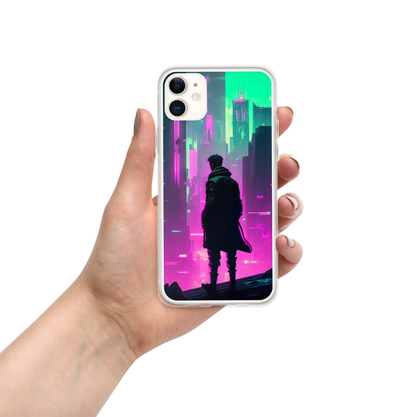 Cyberpunk Cityscape - Clear Case for iPhone®