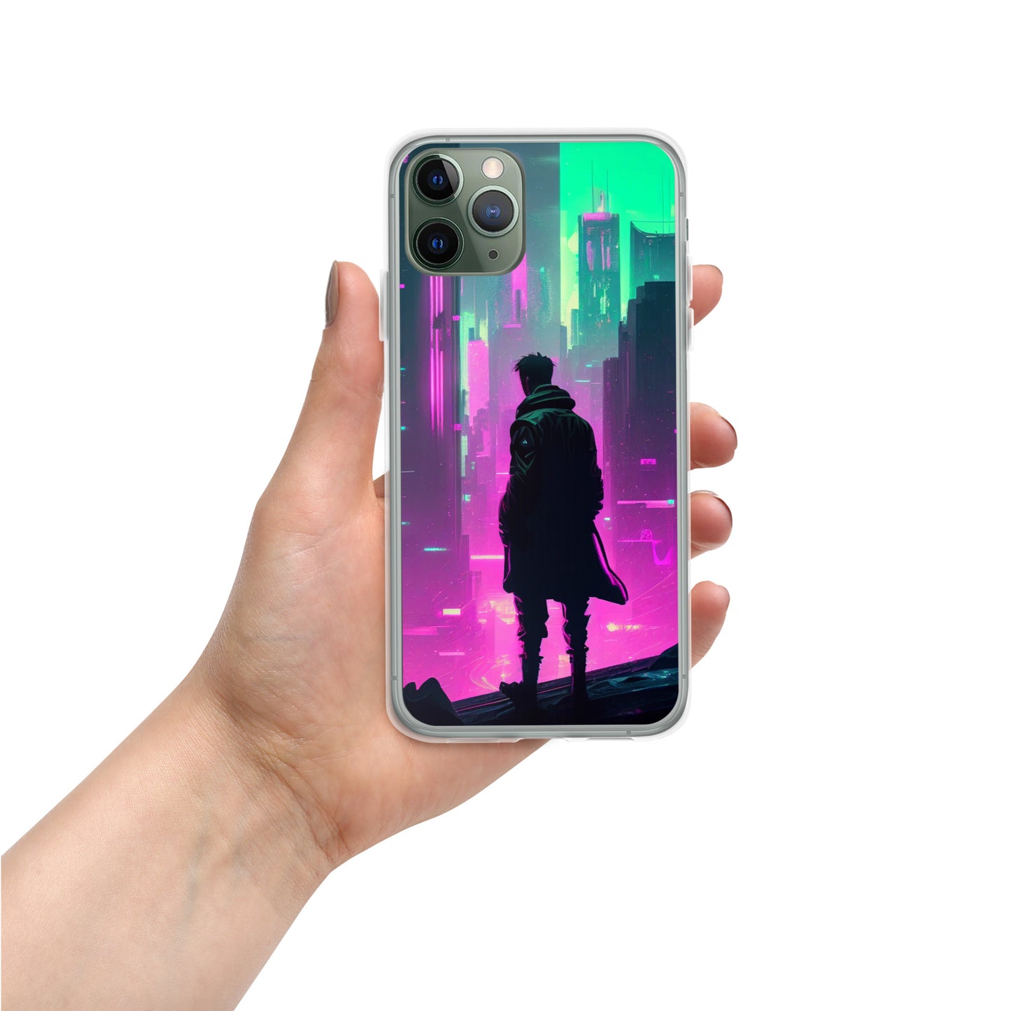 Cyberpunk Cityscape - Clear Case for iPhone®