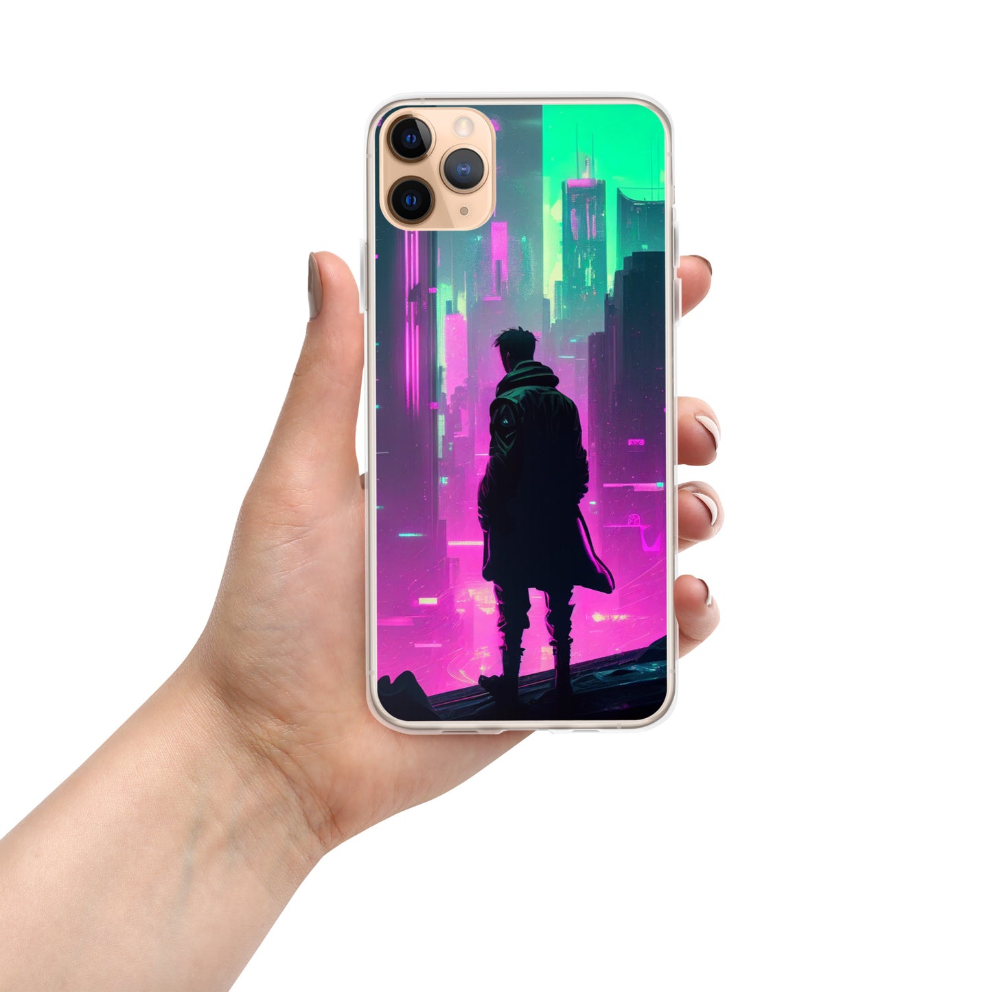 Cyberpunk Cityscape - Clear Case for iPhone®