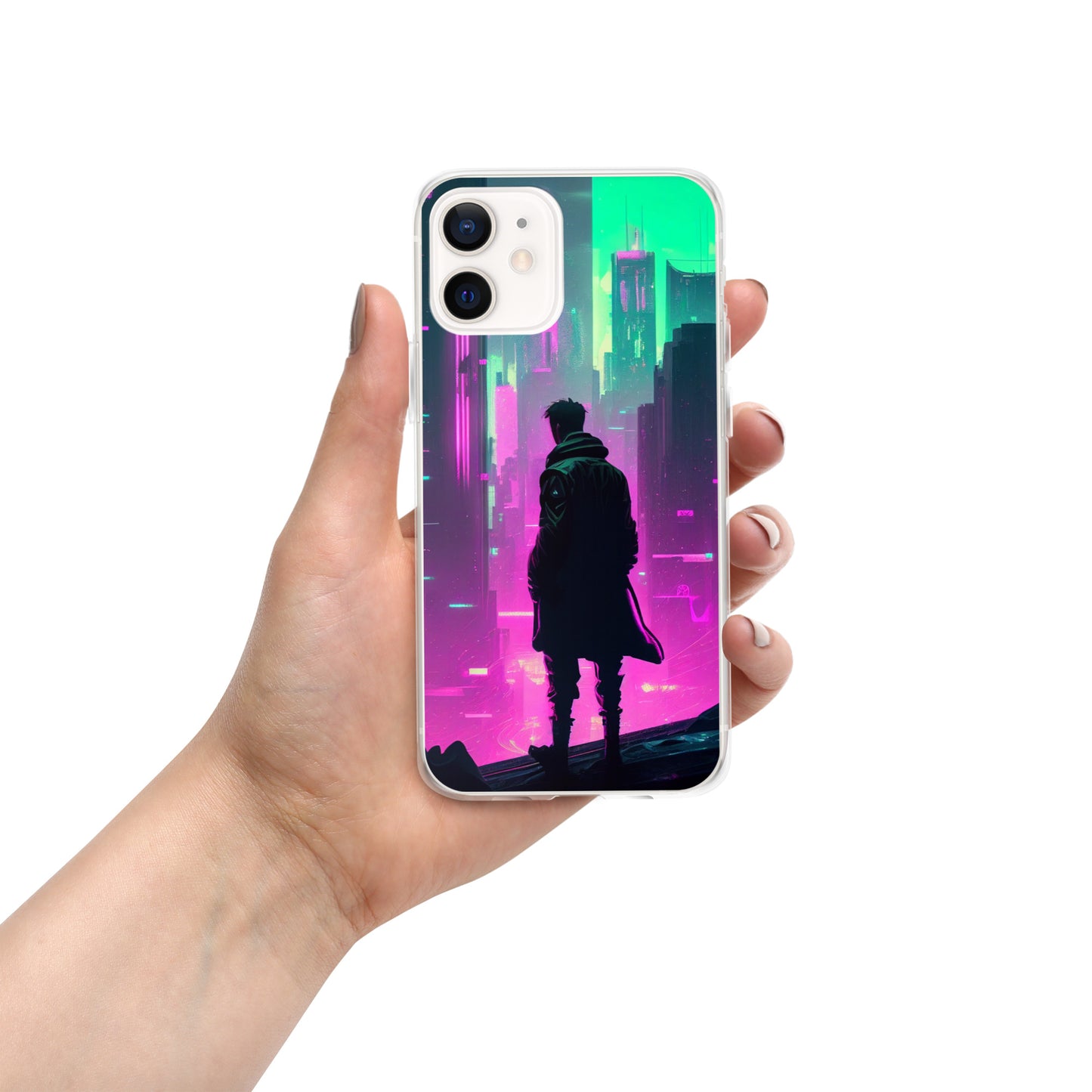 Cyberpunk Cityscape - Clear Case for iPhone®