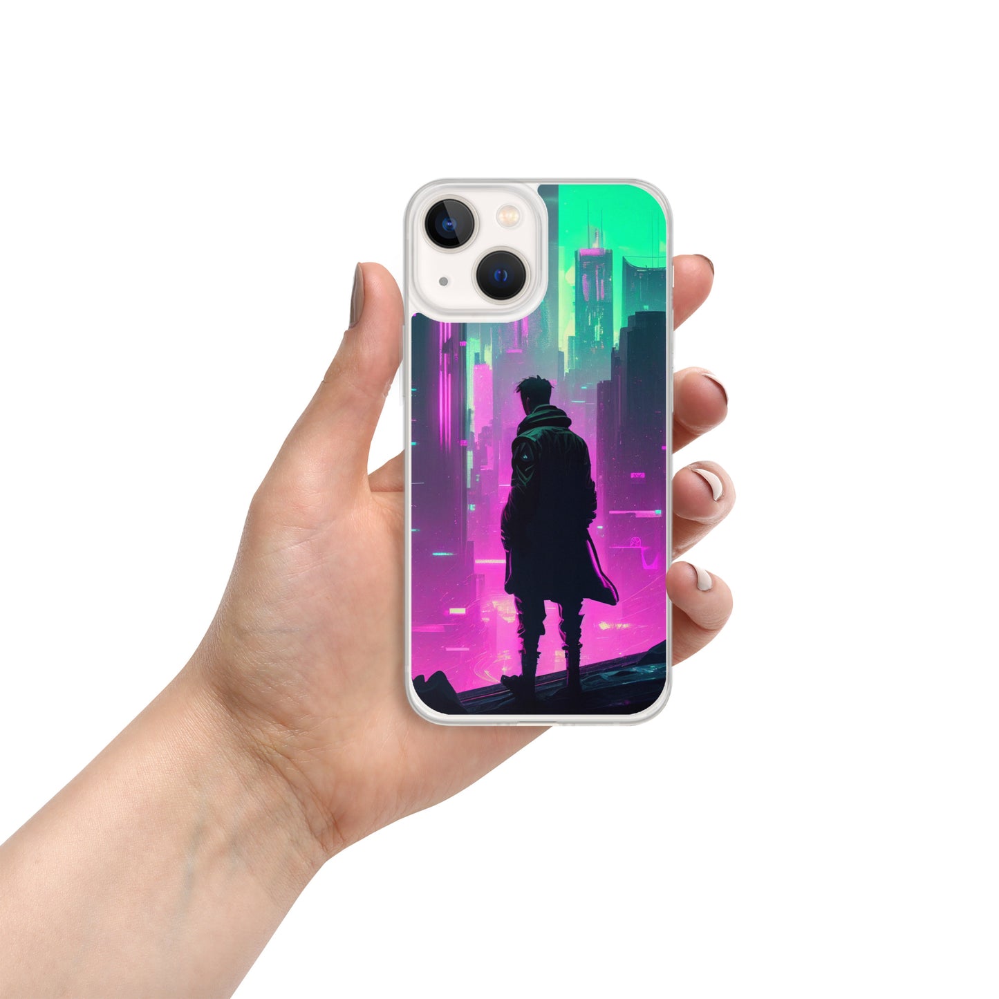 Cyberpunk Cityscape - Clear Case for iPhone®