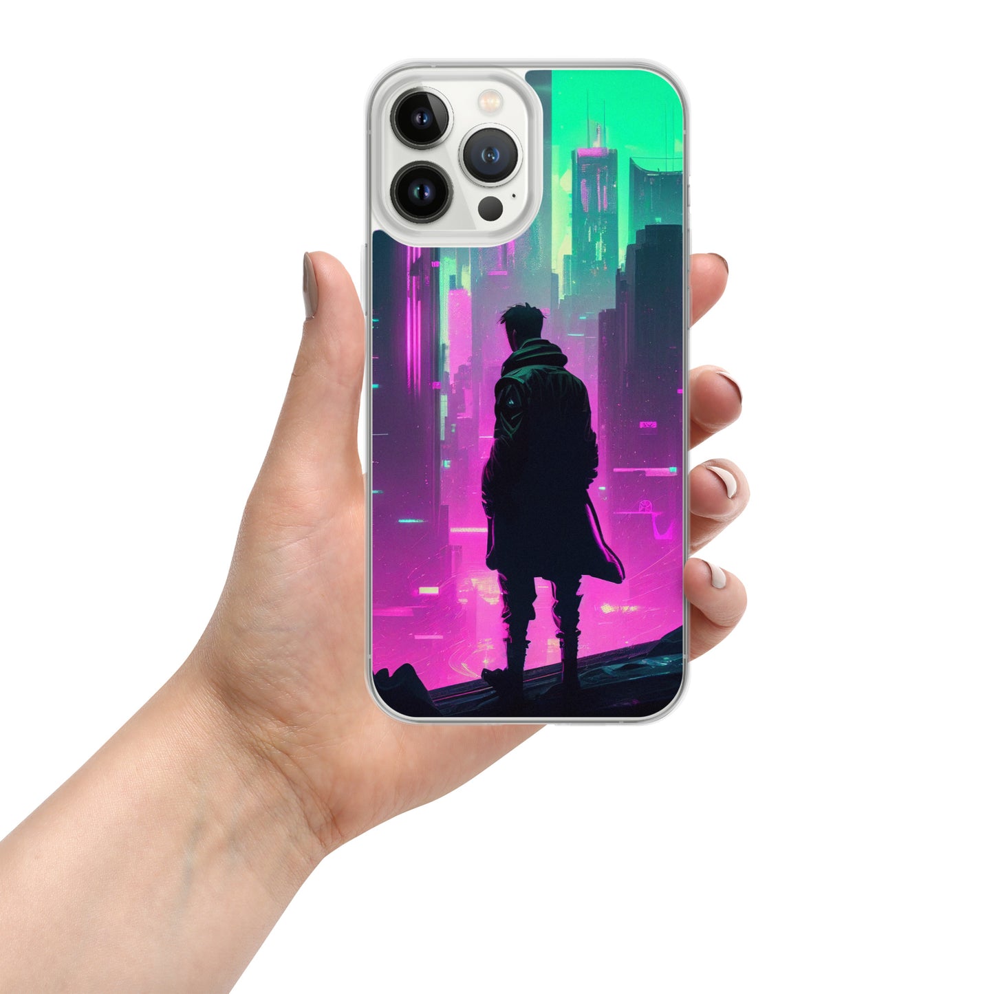 Cyberpunk Cityscape - Clear Case for iPhone®