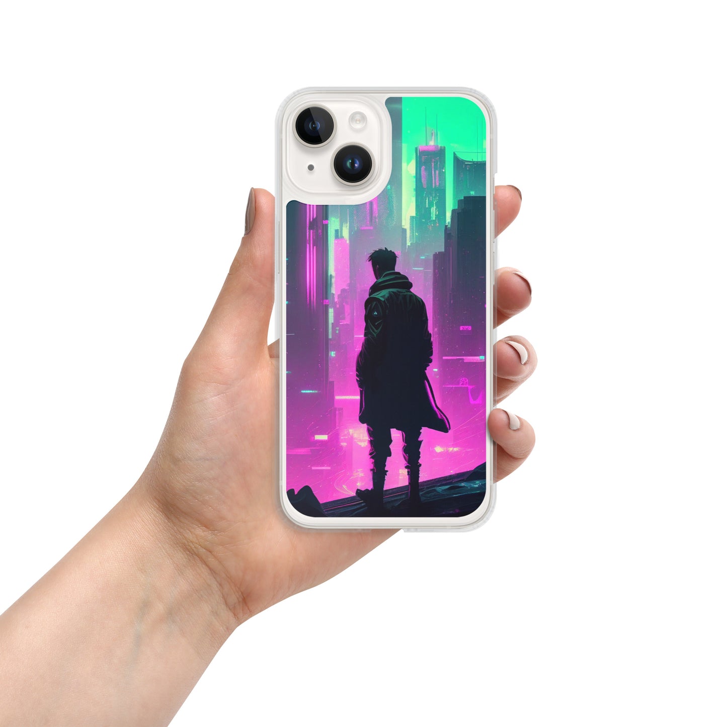 Cyberpunk Cityscape - Clear Case for iPhone®