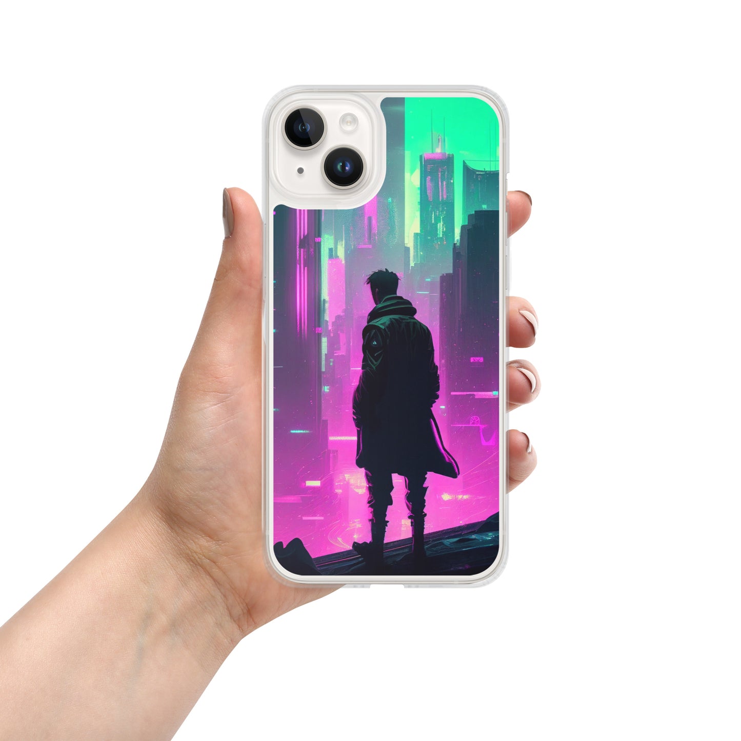 Cyberpunk Cityscape - Clear Case for iPhone®