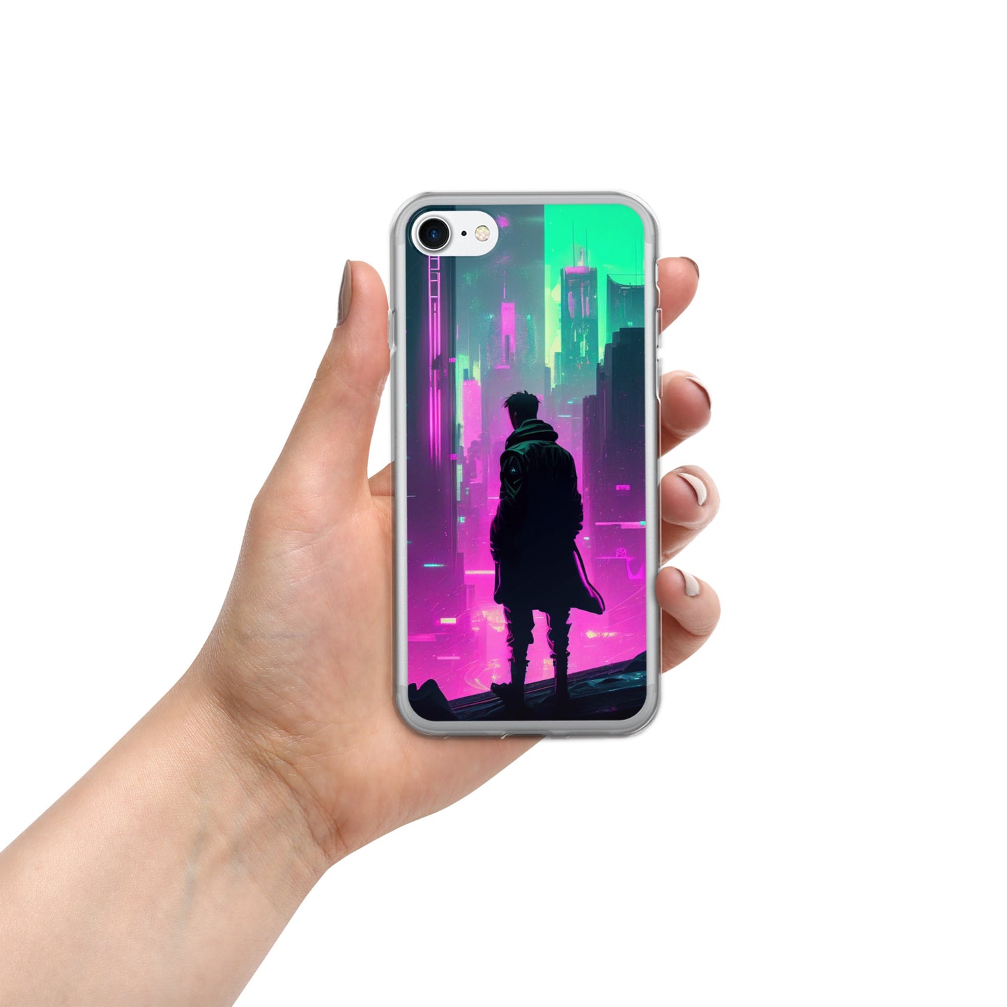 Cyberpunk Cityscape - Clear Case for iPhone®