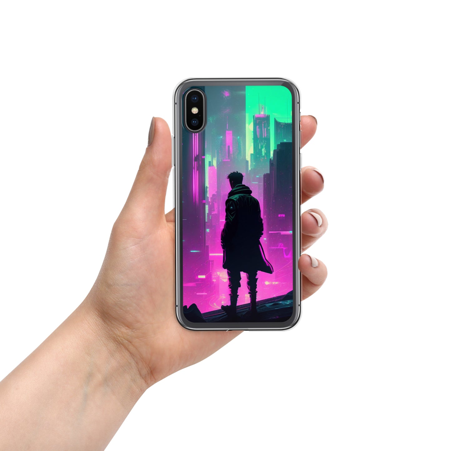 Cyberpunk Cityscape - Clear Case for iPhone®