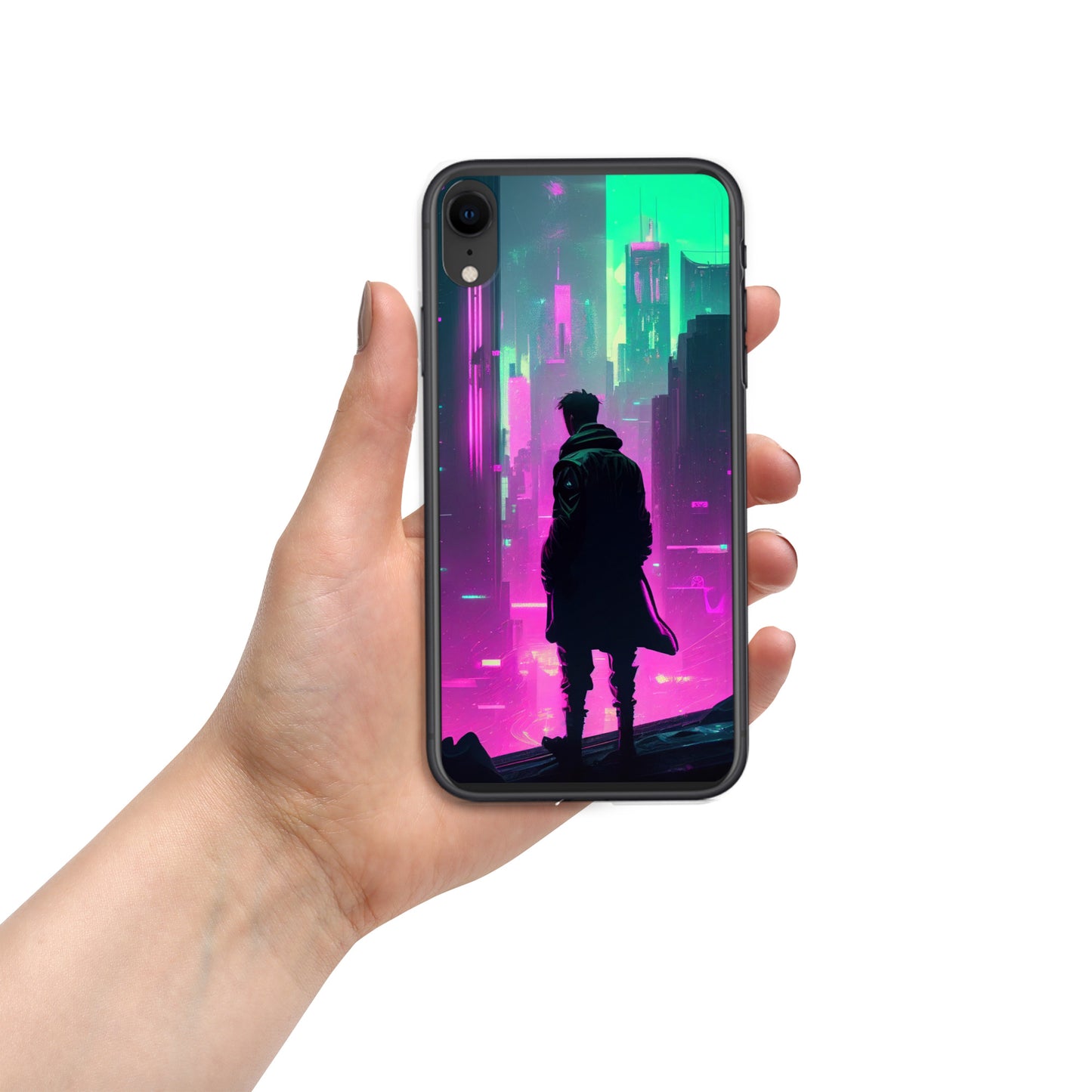 Cyberpunk Cityscape - Clear Case for iPhone®