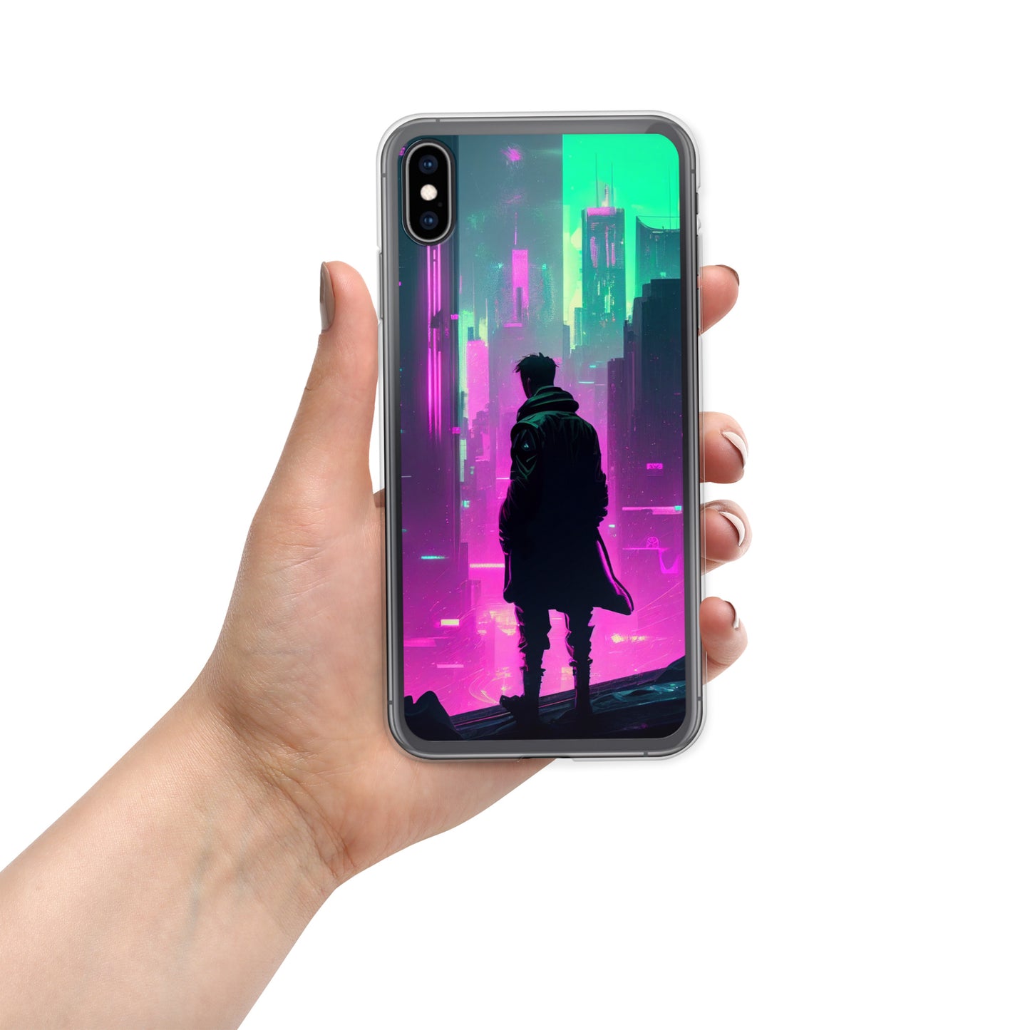 Cyberpunk Cityscape - Clear Case for iPhone®