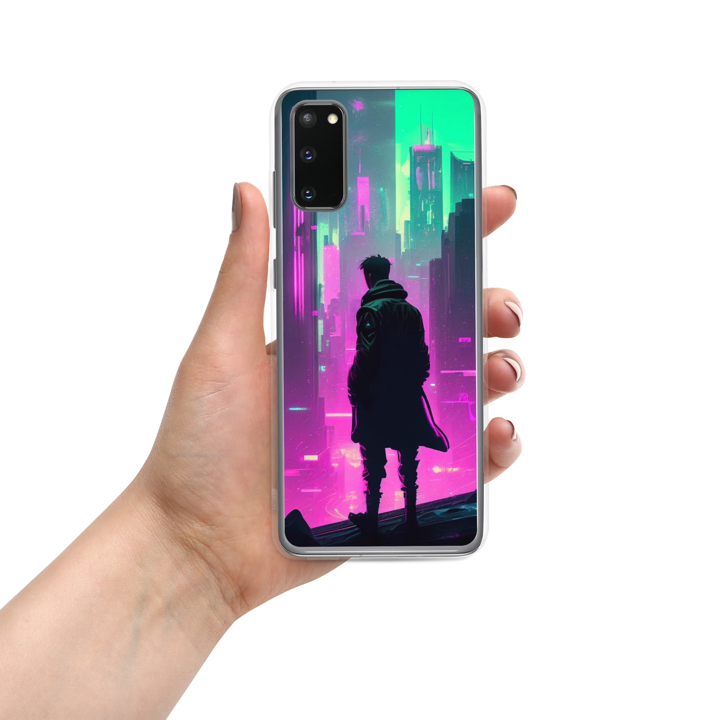 Cyberpunk Cityscape - Clear Case for Samsung®