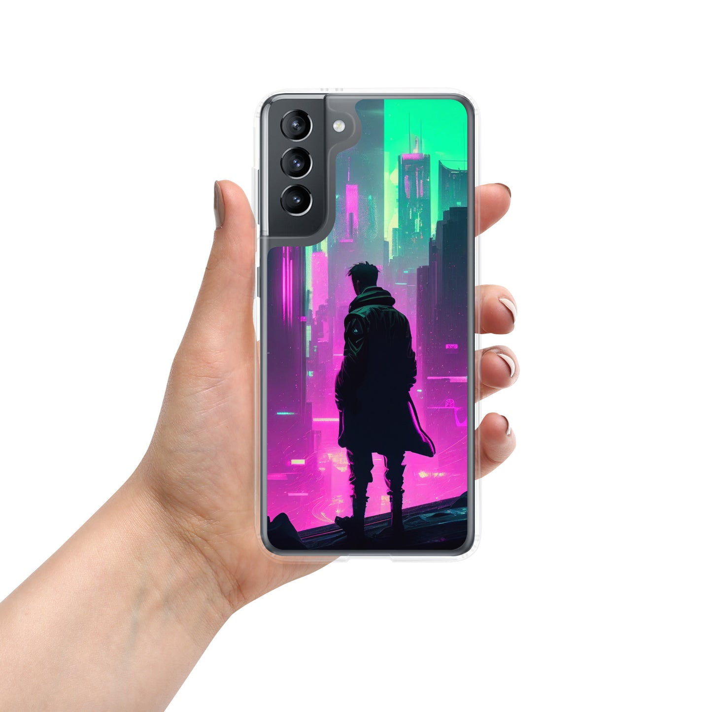 Cyberpunk Cityscape - Clear Case for Samsung®