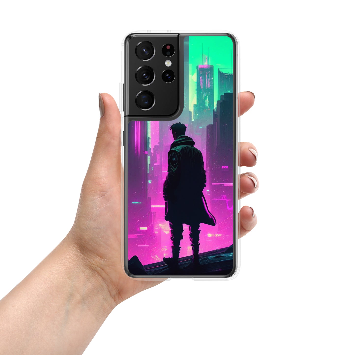 Cyberpunk Cityscape - Clear Case for Samsung®