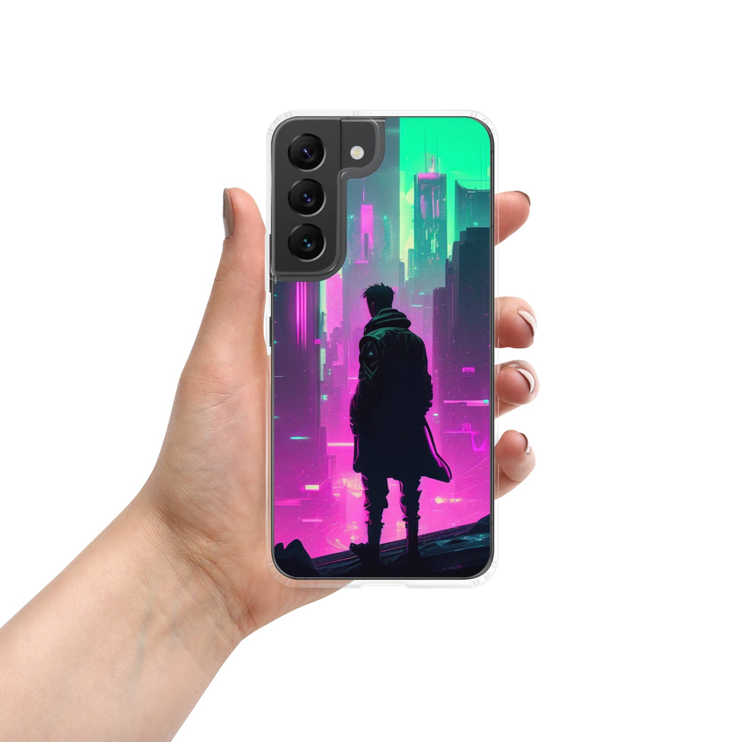 Cyberpunk Cityscape - Clear Case for Samsung®