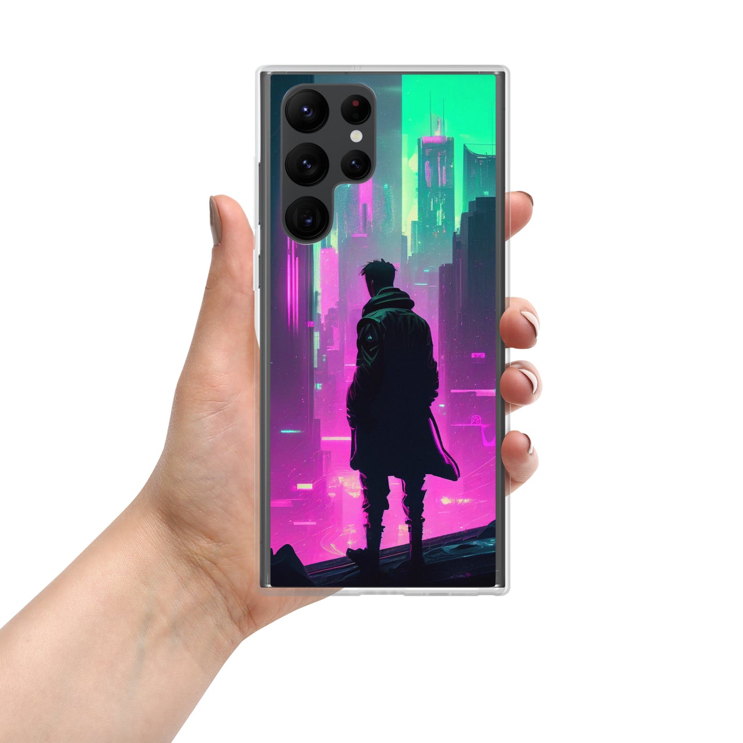 Cyberpunk Cityscape - Clear Case for Samsung®