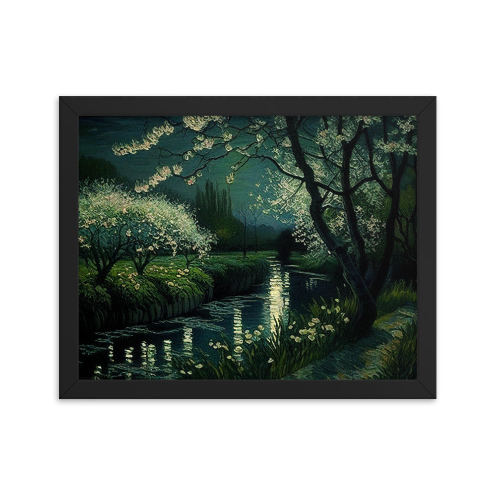 Spring River La Nuit - Framed Poster