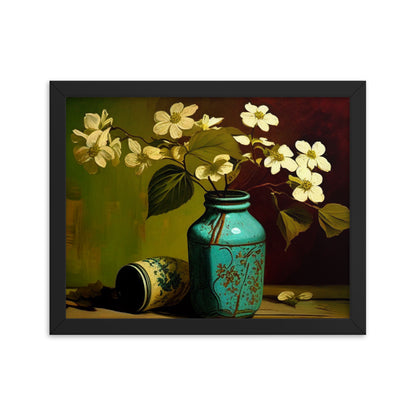 Dogwoods in Vase - Framed poster