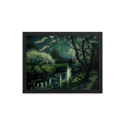 Spring River La Nuit - Framed Poster