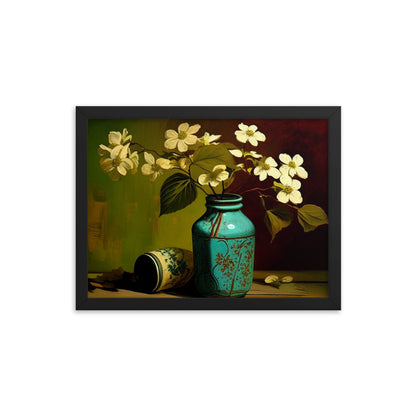 Dogwoods in Vase - Framed poster