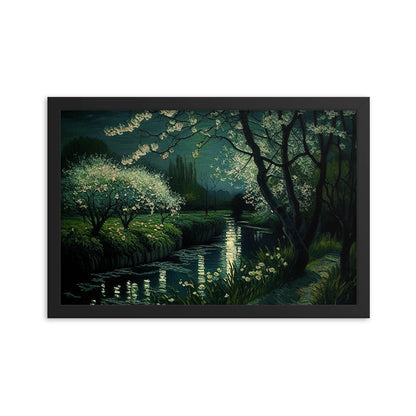 Spring River La Nuit - Framed Poster