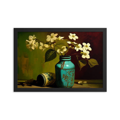 Dogwoods in Vase - Framed poster