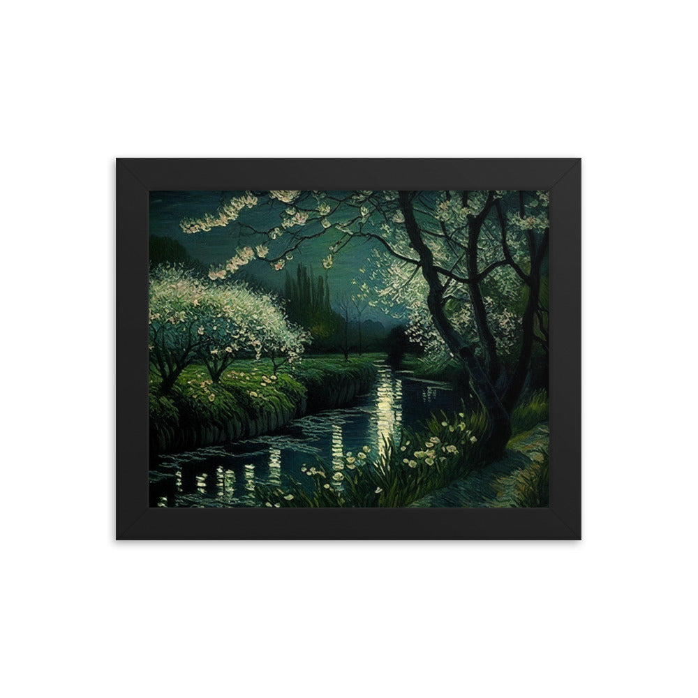 Spring River La Nuit - Framed Poster