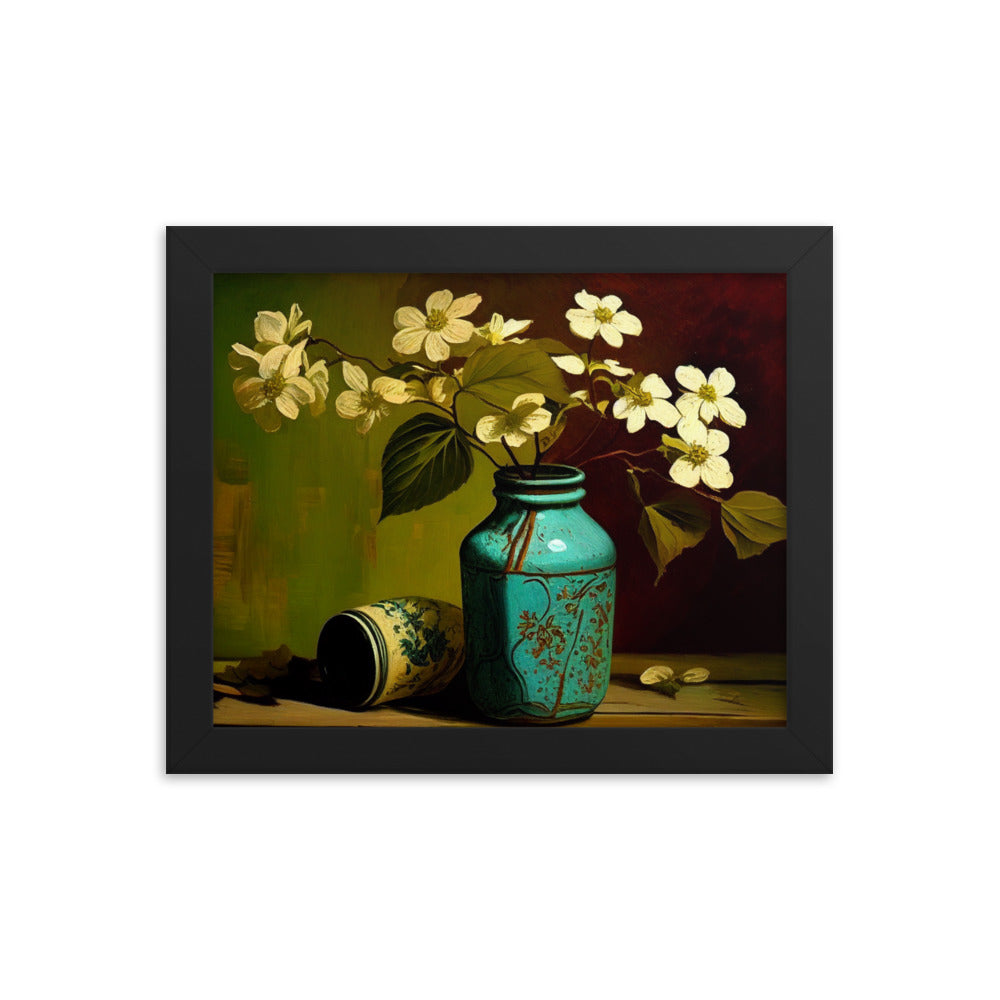 Dogwoods in Vase - Framed poster