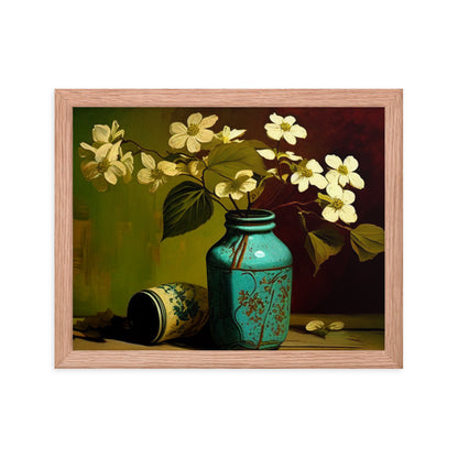 Dogwoods in Vase - Framed poster