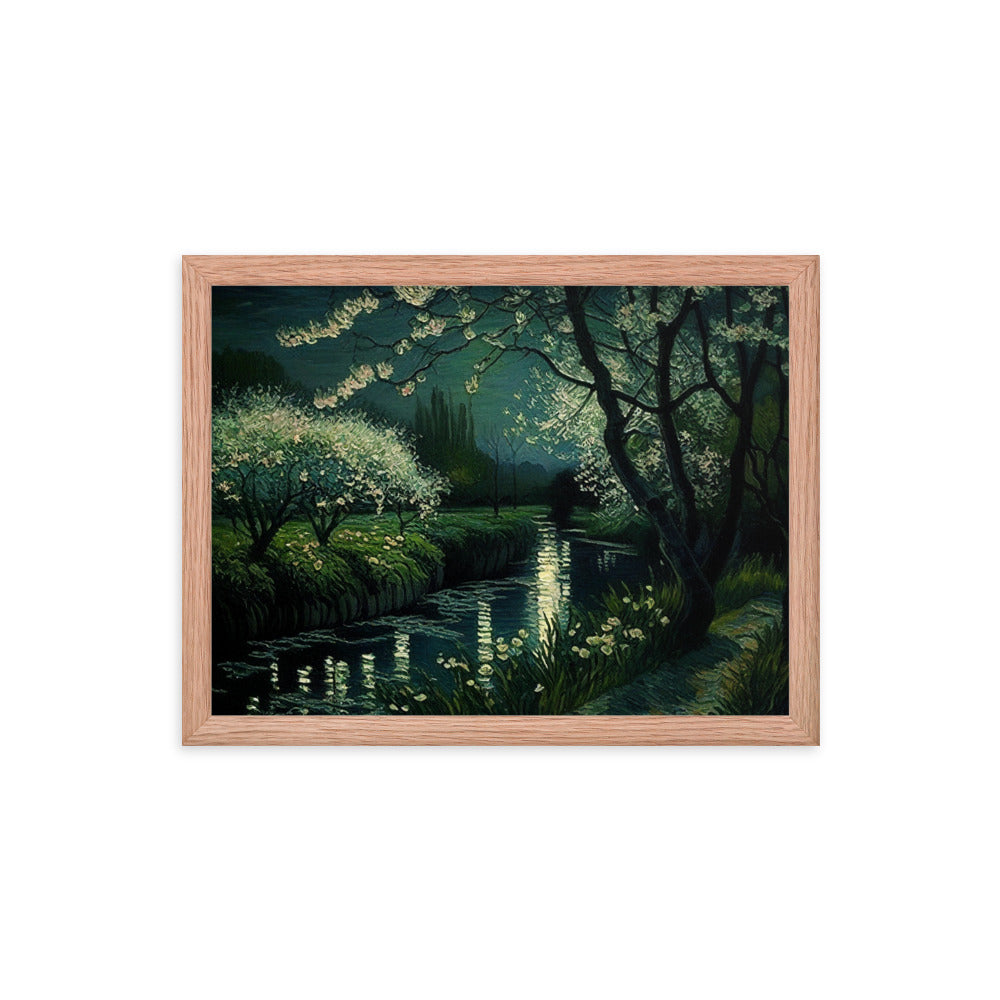 Spring River La Nuit - Framed Poster