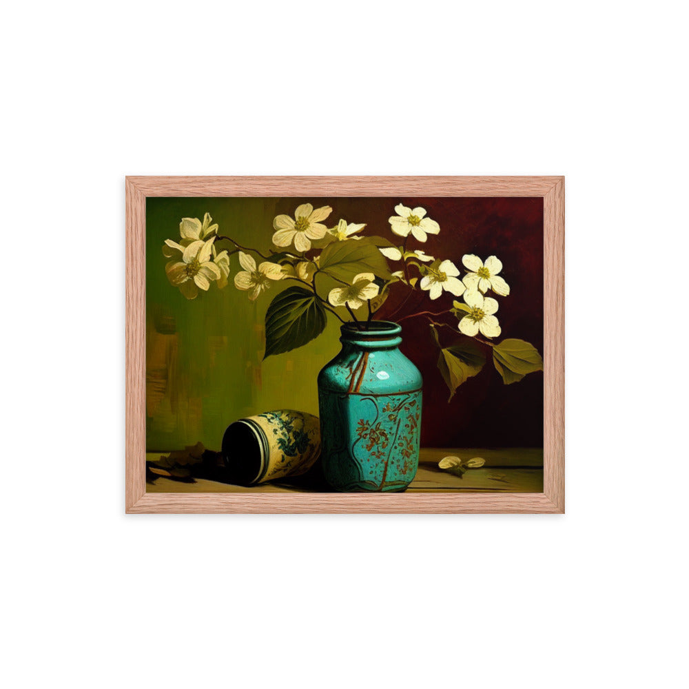 Dogwoods in Vase - Framed poster