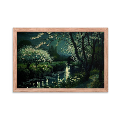 Spring River La Nuit - Framed Poster