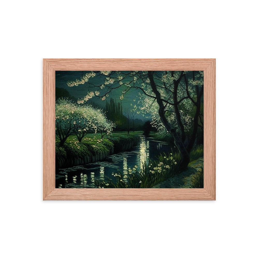 Spring River La Nuit - Framed Poster