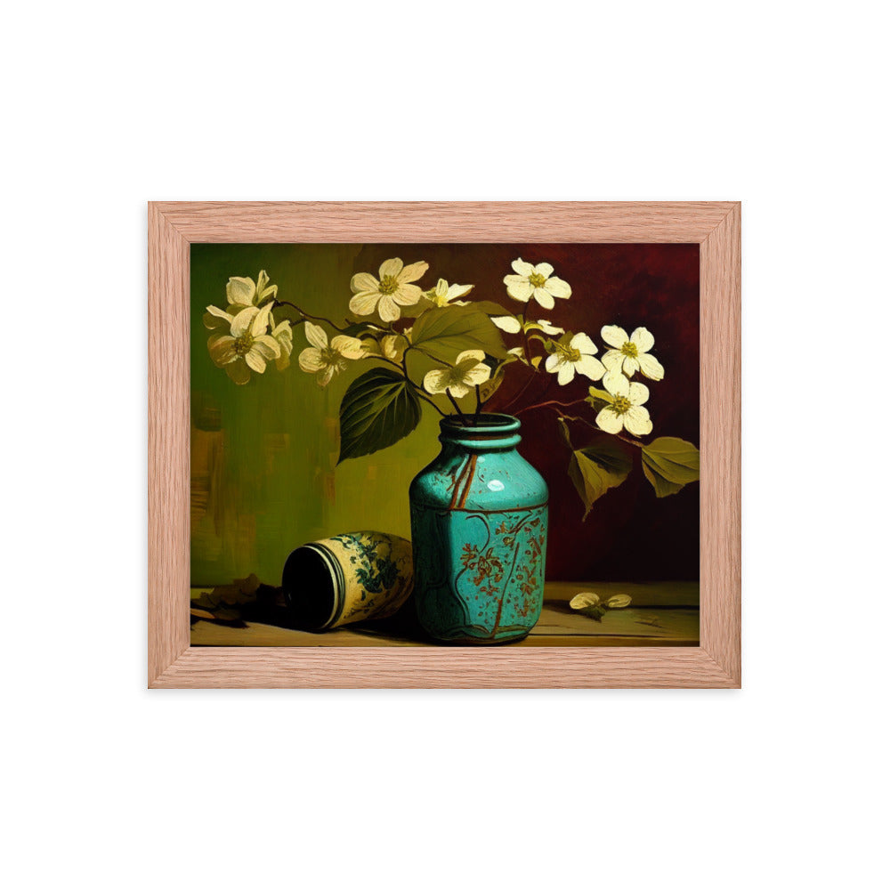 Dogwoods in Vase - Framed poster