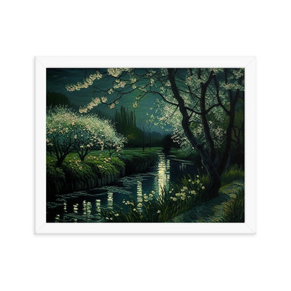 Spring River La Nuit - Framed Poster