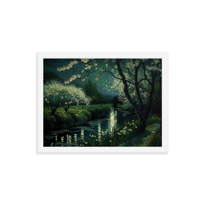 Spring River La Nuit - Framed Poster