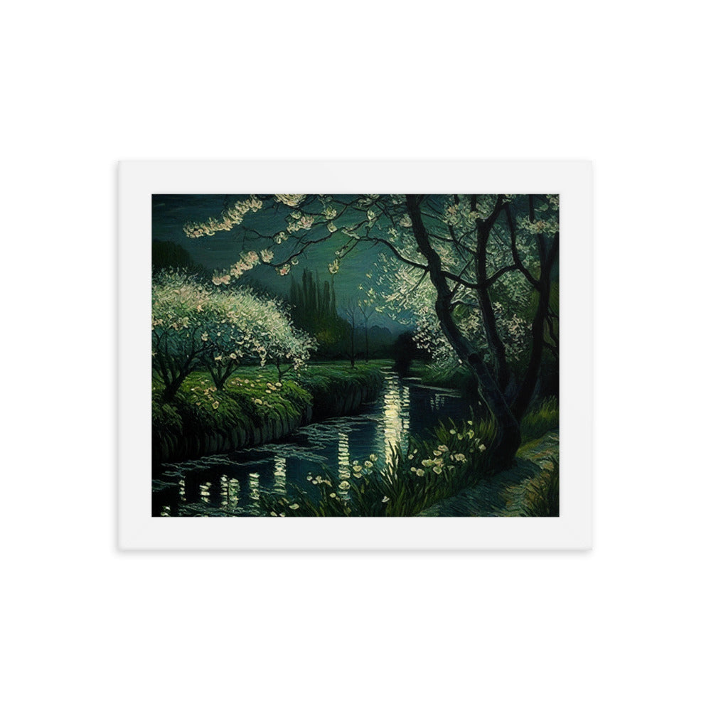 Spring River La Nuit - Framed Poster