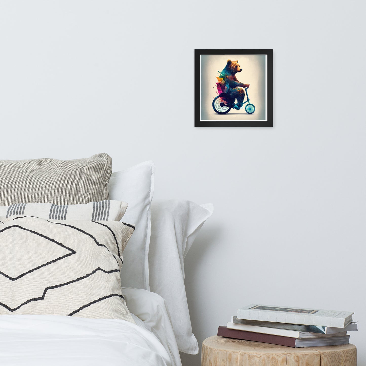 Abstract Bear on Bike - Framed Photo Poster