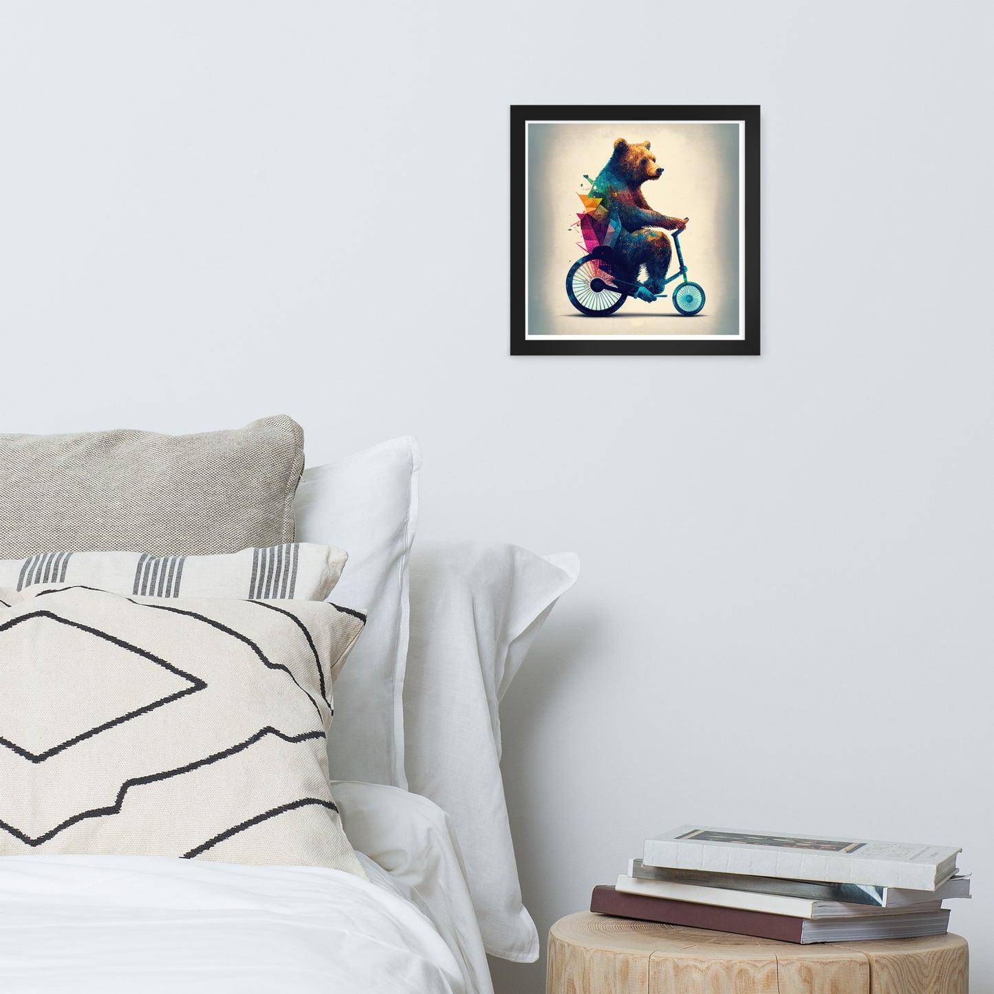 Abstract Bear on Bike - Framed Photo Poster