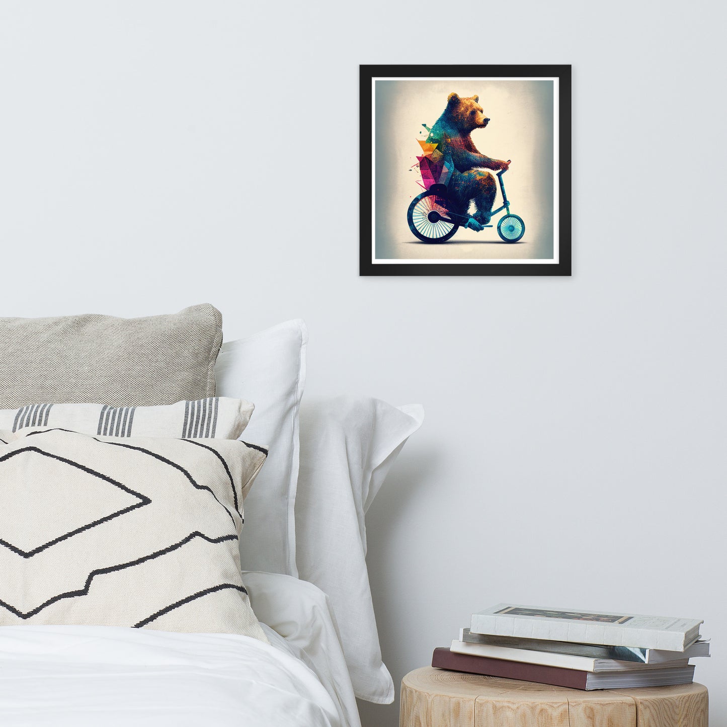 Abstract Bear on Bike - Framed Photo Poster