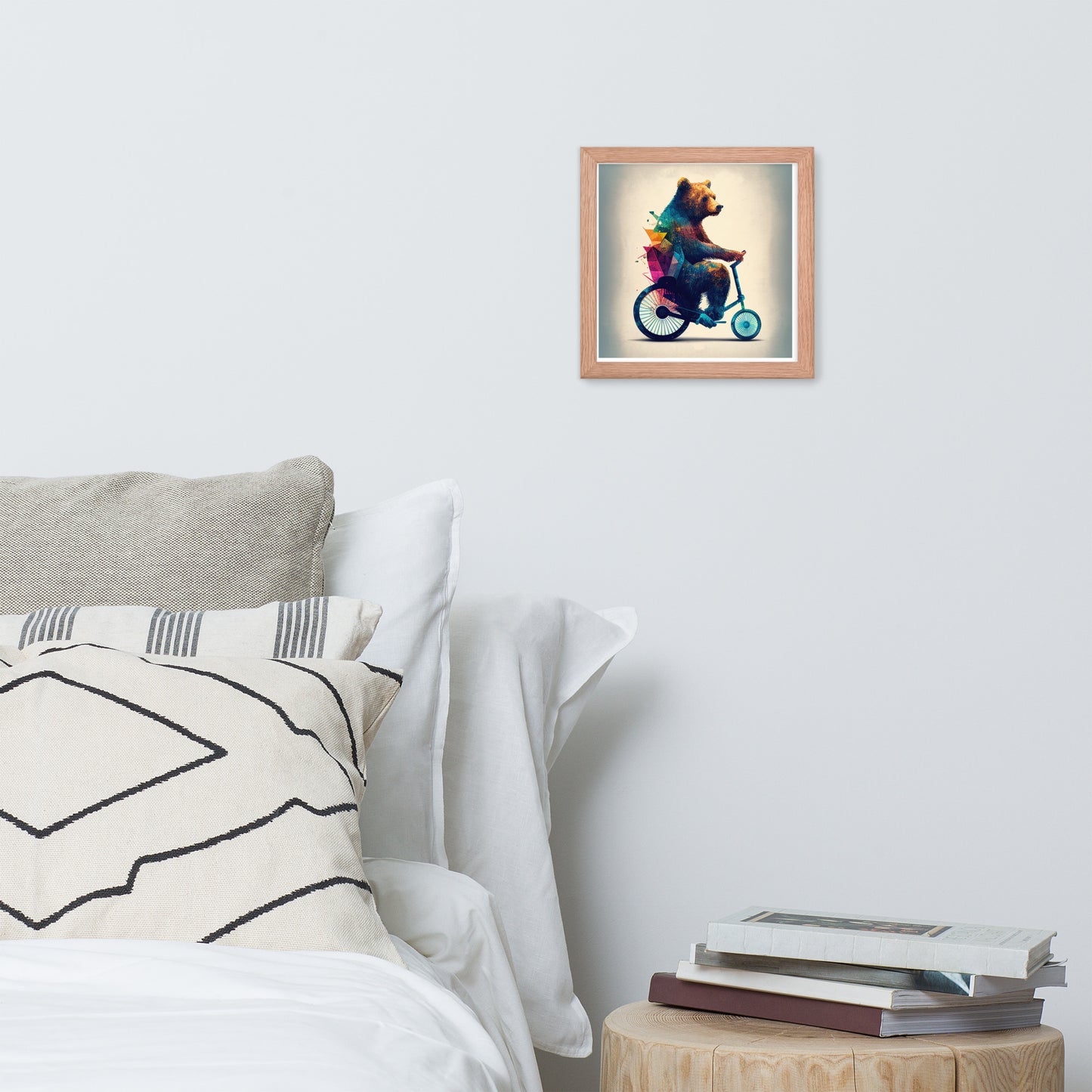 Abstract Bear on Bike - Framed Photo Poster