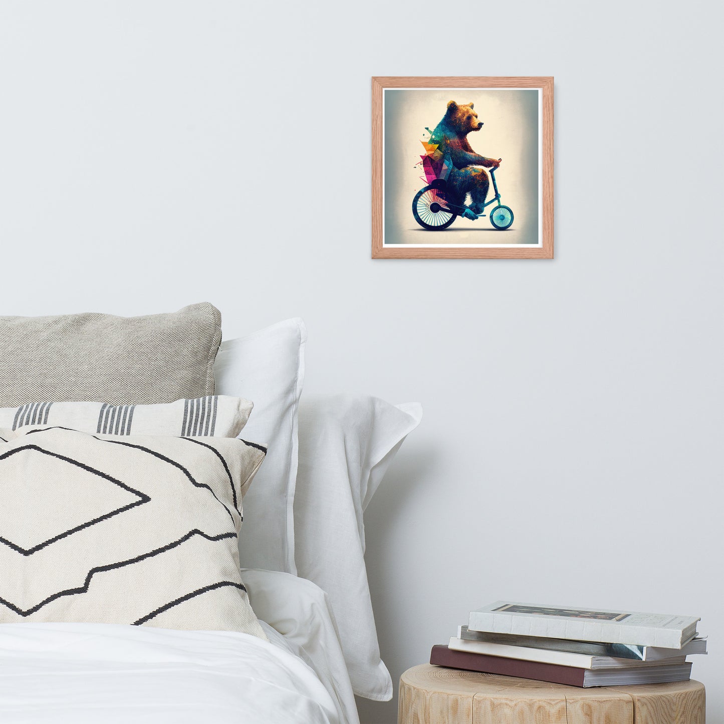 Abstract Bear on Bike - Framed Photo Poster