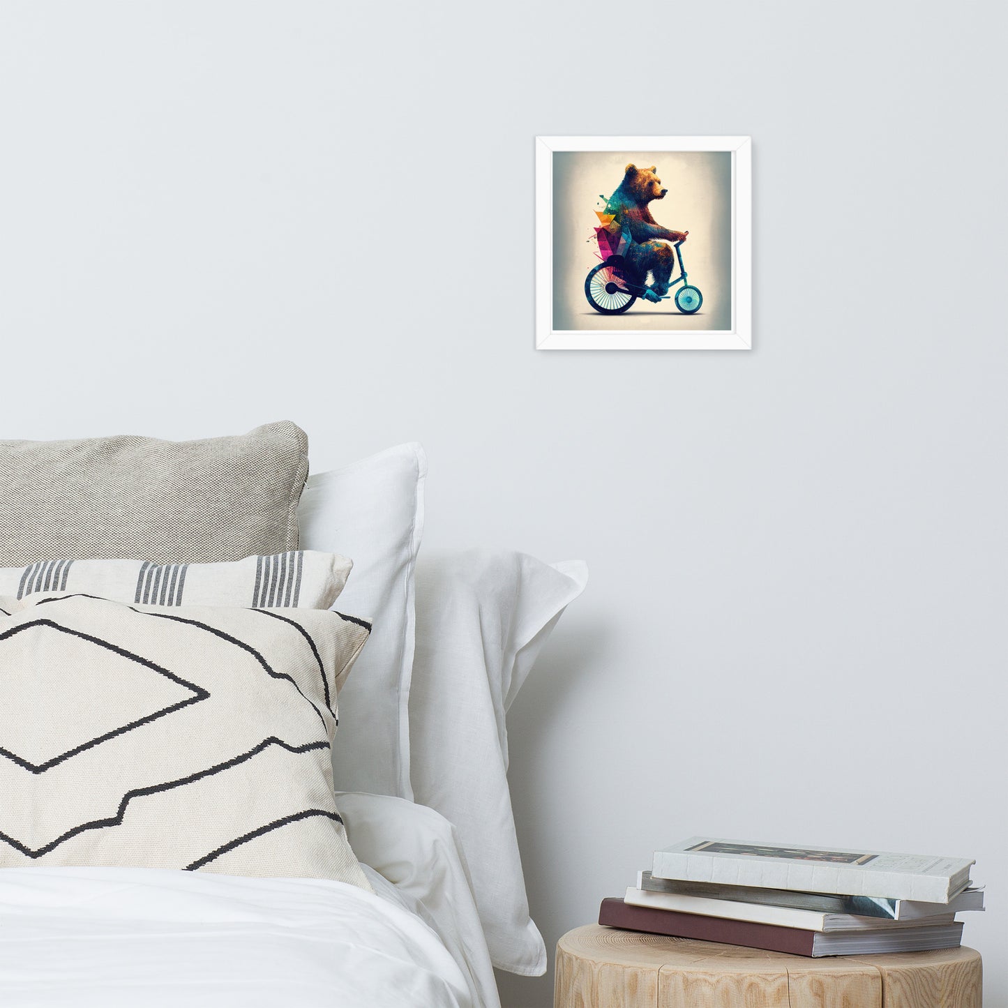 Abstract Bear on Bike - Framed Photo Poster