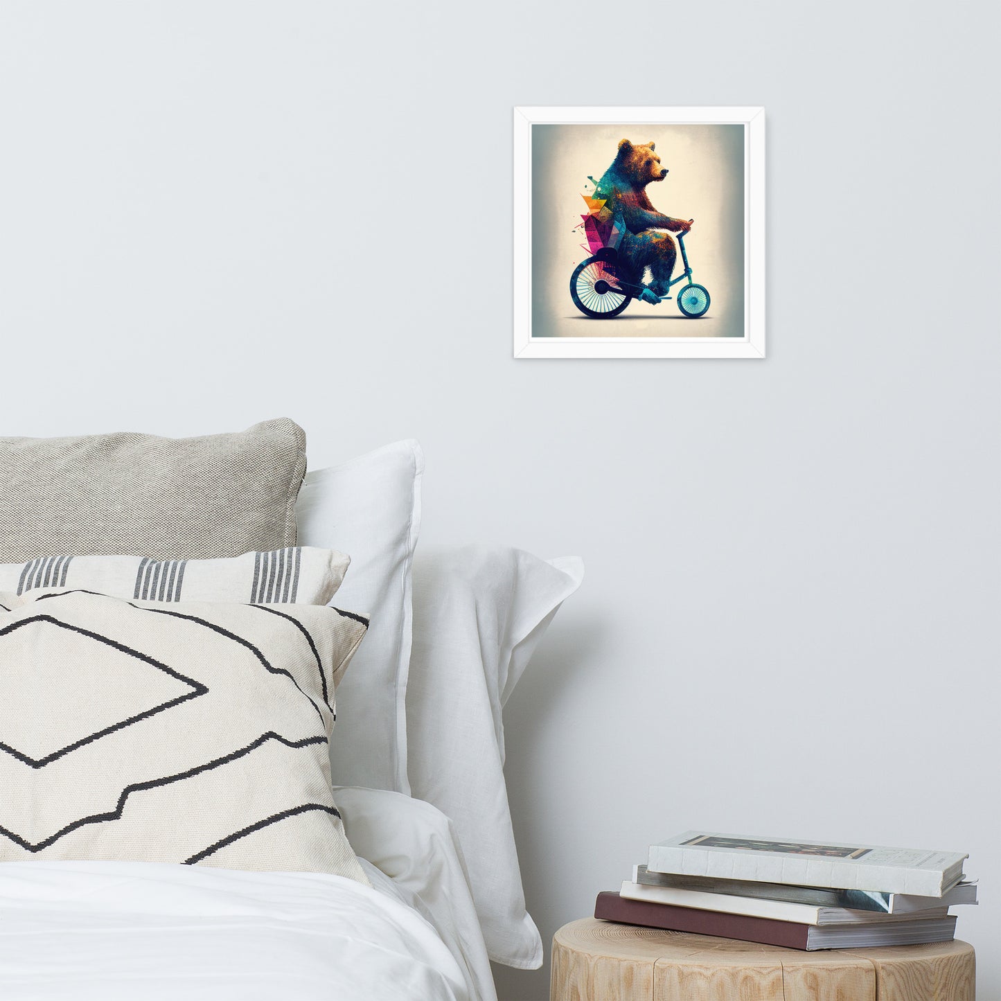 Abstract Bear on Bike - Framed Photo Poster