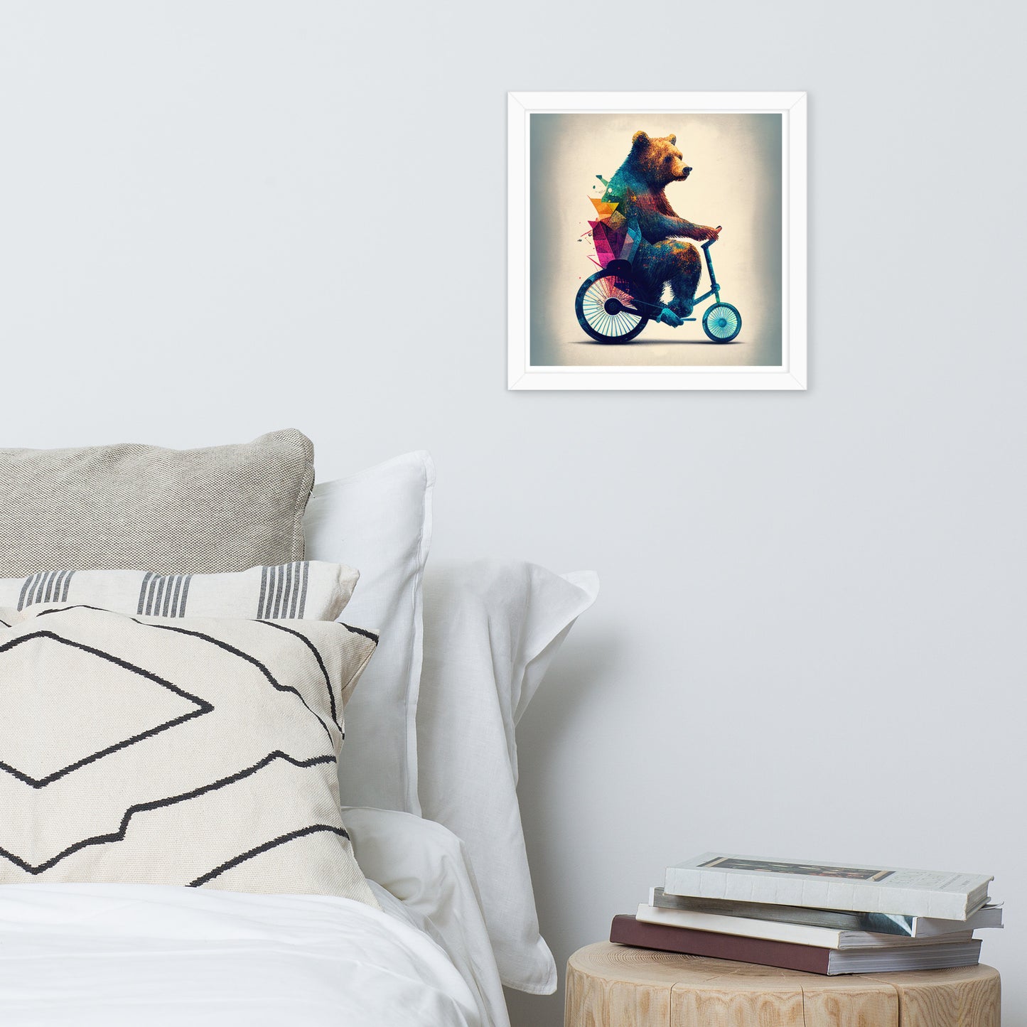 Abstract Bear on Bike - Framed Photo Poster