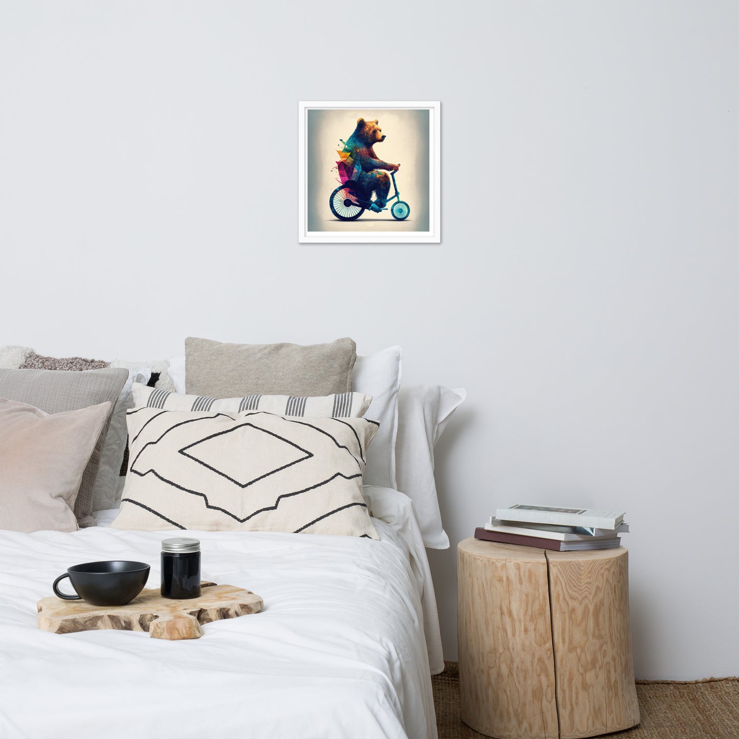 Abstract Bear on Bike - Framed Photo Poster