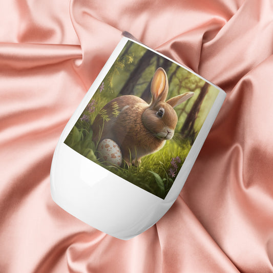 Easter Bunny Meadow - Wine Tumbler